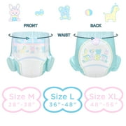 Littleforbig Adjustable Hook-and-Loop Closure Adult Printed Cloth Back Diaper 40 Pieces (4 Packs) - Baby Parade (Large 36-48)