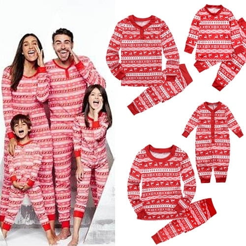 Famille Correspondant Pyjama Enfants Adultes Père Noël Vêtements de Nuit Pyjama