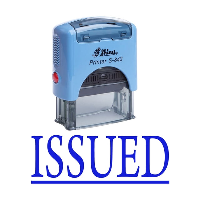 ISSUED Self Inking Rubber Stamp Office Stationary Custom Shiny Stamp