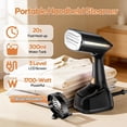 thumbnail image 6 of Wrongduck Travel Clothes Steamer 1800W, Handheld Wrinkle Remover with LED Screen 3 Steam Modes 10 oz Water Tank Portable Fabric Steamer for Home Office, 6 of 7