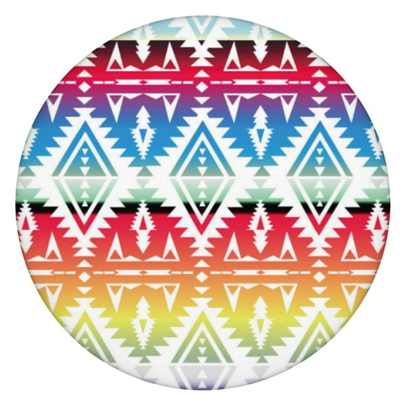 Boho Print Waterproof Tablecloth Elastic Hem Oxford Fabric Fits 45-52", Perfect for Garden, Patio, and Casual Meals