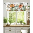 thumbnail image 7 of Fall Thanksgiving Kitchen Valances for Windows Orange Green White Pumpkin Valance Curtains&nbsp; for Kitchen /Living Room/Bedroom/ Bathroom Decor, 42"x12 " ,Rod Pocket 1 Panel, Retro Leaf, 7 of 7