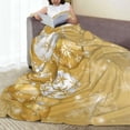 thumbnail image 6 of Throw Blanket Gold Christmas Ball Snowflake Xmas Couch Blankets Plush Flannel Cover Lightweight Soft for Living Room Bed Sofa Travel Office Camping 40 x 50 Inch, 6 of 6