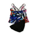 thumbnail image 2 of Womens Tropical Ruched Brief 2 Piece Tankini multiblk 20, 2 of 2