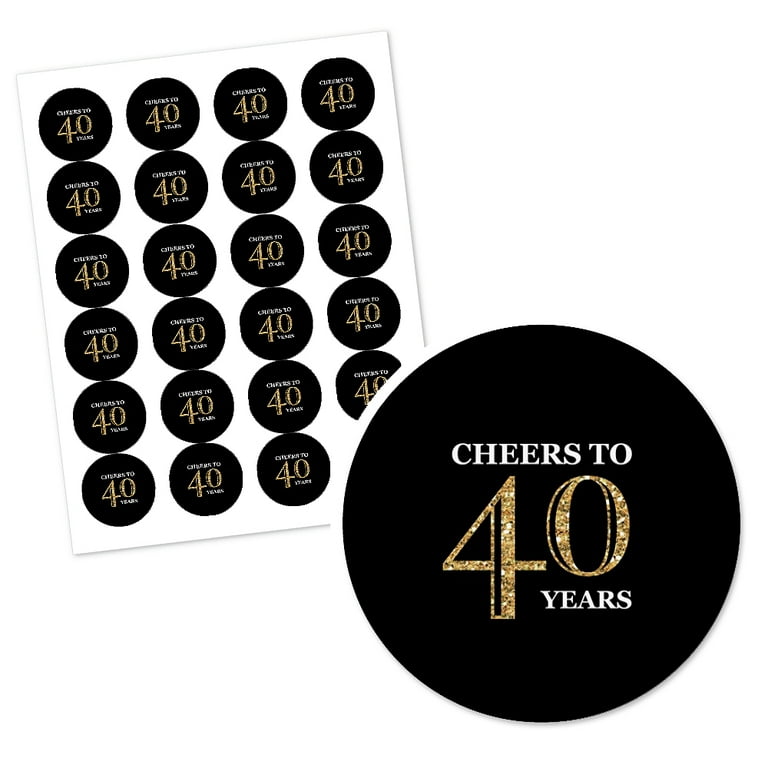 big-dot-of-happiness-adult-40th-birthday-gold-birthday-party-circle-sticker-labels-24-count-walmart-com for Free Printable 40th Birthday Cupcake Toppers Big Dot of Happiness Adult 40th Birthday - Gold - Birthday Party Circle Sticker Labels - 24 Count - Walmart.com for Free Printable 40th Birthday Cupcake Toppers