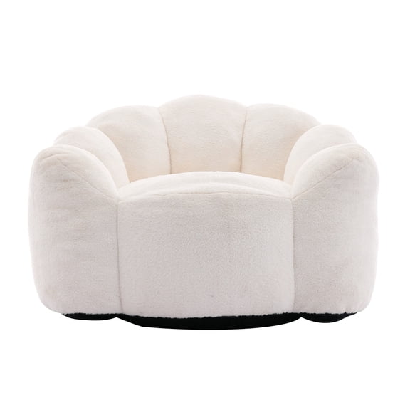 BOFANG Memory Foam Bean Bag Chair,43" Floor Sofa with Pull Ring,White