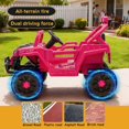 thumbnail image 4 of 12V Powered Ride on Car UTV, Kids Ride on Toys for Toddlers Ages 3-5, Ride on Vehicles with Remote Control, Bluetooth, Music, 4 Wheels Suspension, Electric Cars for Kids Boys Girls, Pink, 4 of 12