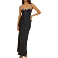 thumbnail image 6 of XIAOCHA Summer Chic Maxi Dress for Women Floral Embroidery Spaghetti Strap Club Gowns, 6 of 8