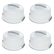 Sterilite Cake Server, Latching Lid with Handle, Easy to Store, Transport and Serve, White, Pack of 4