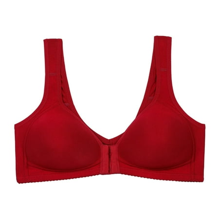 MZXELPRJD Sports Bras for Women Large Underwear Thin Tank Top Style Front Button Mom s Universal Bra without Steel Rings Bras for Women Full Coverage Wine