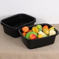 thumbnail image 4 of Ggbin 18 Quart Plastic Dish Pans, Black, Rectangular Wash Basin Tubs, 3 Pack, 4 of 7