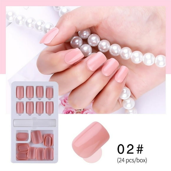 Uñas postizas, uñas postizas, regalos para mujeres, 24 parches de uñas postizas en caja, extraíbles, para uso repetido, 3 ml, para decoración de uñas.