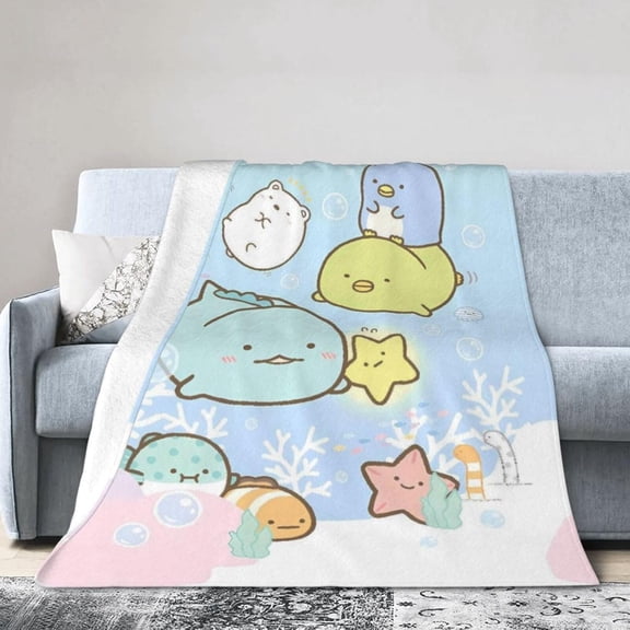 Sumikko-2 Throw Blanket Ultra Soft Warm All Season Decorative Pet Dog Fleece Blankets for Bed Chair Car Sofa Couch Bedroom 40"x30"