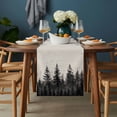 thumbnail image 2 of Mist Forest Table Runner - 120 Inch Long, Kitchen Dining Table Runner Dresser Scarves, Beige Farmhouse Vintage Nature Scenery Farmhouse Decor for Coffee Tables Wedding Party Banquet, 2 of 8