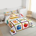 thumbnail image 3 of Homewish Back To School Full Size Comforter Sets,Ducational Learning Bedding Comforter Set,Kawaii Pencil Bus Bedding Sets For Teens,Breathable Home Decor Reversible,3 Pieces, 3 of 8