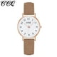 thumbnail image 1 of Reloj de cuarzo para mujer, relojes para mujer CCQ, moda popular, reloj de cuarzo informal para mujer, reloj con correa de cuero, reloj de acero inoxidable, 1 of 2