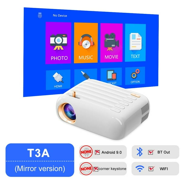 Everycom-miniproyector T3 para cine en casa, dispositivo de proyección portátil con pantalla LED, compatible con Android 1080, Smart Tv, 9,0 P