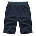 thumbnail image 2 of Tyhengta Mens Shorts Casual Drawstring Zipper Pockets Elastic Waist DK2081/Navy 40, 2 of 8