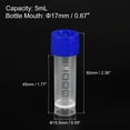 thumbnail image 2 of Uxcell 5mL Plastic Test Tubes, 60 Pack Frozen Test Tube Graduated Vial Container Storage Screw Cap, Blue Clear, 2 of 6