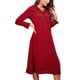 thumbnail image 1 of Camisón de manga larga para mujer, botón de solapa, escote en V, diseño a cuadros rojos, camisón largo suelto para mujer, rojo XXL, 1 of 8