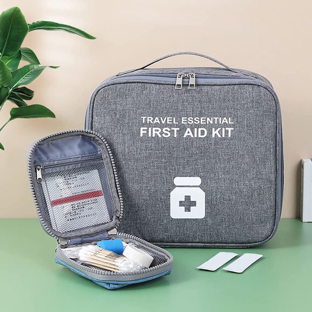 Trousse de Premier Secours Vide Portable Sac d'urgence Médical Bo?te Médicale Bo?te de Rangement pour la Voiture, Bureau, Randonnée, Sport, Maison(Bleu,2 Pièces)