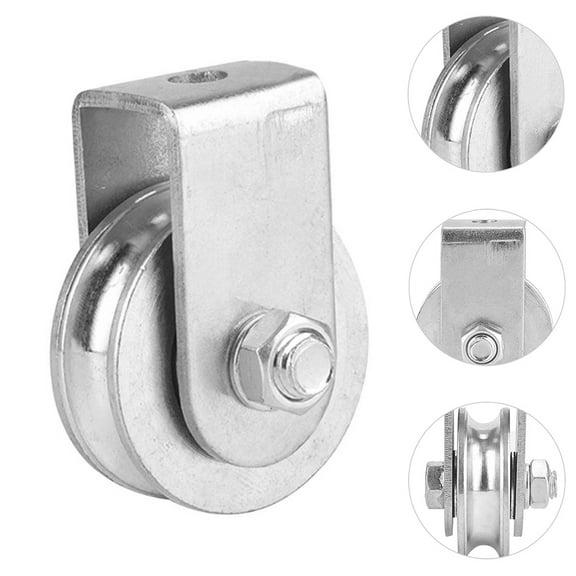 Masteelf 2pcs Single Block Pulley Steel Hoist Lifting Rope Pulley