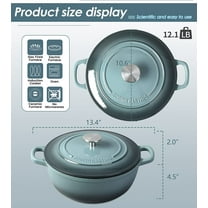 Enameled Cast Iron Dutch Oven Pot with Lid for Sourdough Bread Baking, 5 Quart, Slateblue