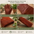 thumbnail image 4 of Long-Gardening-Gloves for Women/Men - Thorn Proof Cowhide Leather Rose/Blackberry Pruning Heavy Duty Gloves Thick Palm Gauntlet Garden Work Gloves with Forearm Protection (Brown-X-Large), 4 of 8