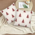 thumbnail image 4 of Christmas Pillow Covers 18X18 Inch Set of 2 Red White Christmas Trees Decorations Throw Pillow Covers Outdoor Linen Winter Holiday Cushion Cases for Home Sofa Couch Living Room Decor, 4 of 5