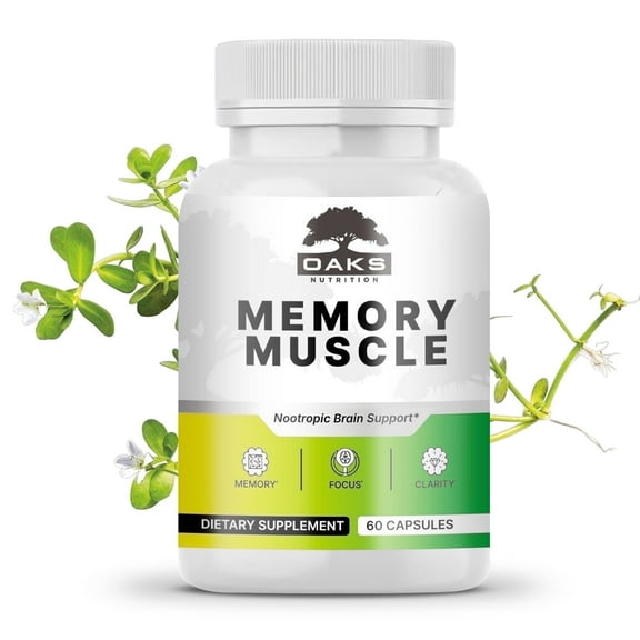 Memory Muscle, Premium Memory Support Supplement with Nootropics for Enhanced Focus & Mental Clarity - Featuring B12 for an Added Energy Boost