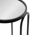 thumbnail image 3 of Kate and Laurel Pomeroy Modern Decorative Drink Table, 11 x 11 x 24, Mirrored Glass and Black, Contemporary Pedestal Table with Arched Base and Round Tabletop, 3 of 6