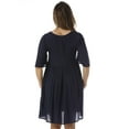 thumbnail image 3 of Riviera Sun Rayon Crepe Short Dress with Multicolored Embroidery (Navy, Small), 3 of 3