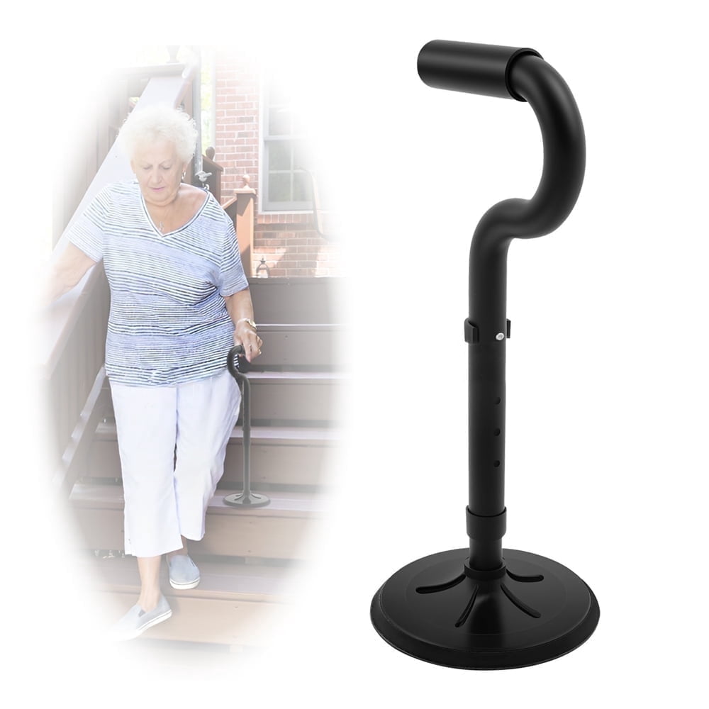 Adjustable Standing Aid with Bend Handle - 17.1"-21.1" Height Range, 18cm Non-Slip Base, Elderly Mobility Assistant for Indoor/Outdoor Use, 300LB Weight Capacity