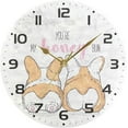 thumbnail image 5 of GZHJMY Cartoon Welsh Corgi Dog Wall Clock, 10" Silent Non Ticking Round Clock, Oil Painting Easy to Read Clock for Living Room Bedroom Bathroom Home Decor Holiday Gifts, 5 of 7