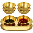 thumbnail image 3 of 6 uds cuencos de acero inoxidable para salsa, platos pequeños para salsa de soja, cuencos para condimentos de Sushi con 2 uds de bandejas decorativas, 3 of 4