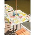 thumbnail image 2 of Outdoor Tablecloth with Umbrella Hole for Patio/Picnic/Party/Camping, Summer Fruit Waterproof Table Cloth Square Cover Washable, Spring Botanical Lemon Peach (60"x 60"), 2 of 8