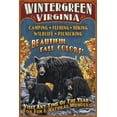 thumbnail image 2 of Wintergreen, Virginia, Black Bear Vintage Sign (100% Cotton Tea Towel, Decorative Hand Towel, Kitchen and Home), 2 of 3