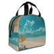 thumbnail image 2 of Easygdp Shopping Cart On Tropical Beach Bolsa Térmica Premium - Tela Oxford Impermeable, Gran Capacidad, Bolsillo Frontal, Unisex para Trabajo, Escuela, Actividades al Aire Libre y Picnics, 2 of 8