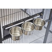 Seny Stainless Steel 3-Cup Bird Feeder with Swivel Gate, Multi-Bird Capacity