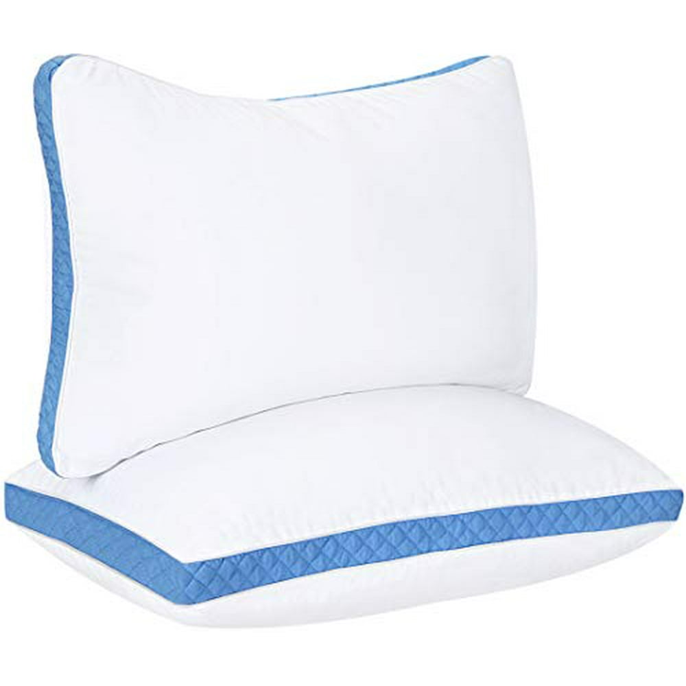 Gusseted Quilted Pillow (Queen, 2 Pack) Hypo Allergenic and Easy Care