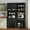 Black, variant on Homieasy 79.7" Tall Kitchen Pantry Storage Cabinet, Freestanding Kitchen Hutch Cabinet with Glass Door, Adjustable Shelves and Drawer, White