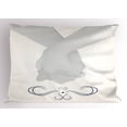 thumbnail image 1 of Engagement Party Pillow Sham Illustration of Beloved Couple Holding Hands Framed Design, Decorative Standard Queen Size Printed Pillowcase, 30 X 20 Inches, Pale Grey and Dark Blue, by Ambesonne, 1 of 2