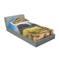 thumbnail image 2 of Ambesonne Nature Fitted Sheet & Pillow Sham Set, Canyon Cloudy Cliff, Twinxl, Brown Green Blue, 2 of 2