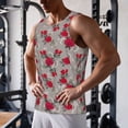 thumbnail image 5 of Gukieu Rose Flowers Print Men's Quick Dry Fitness Vest, Round Neck Sleeveless Fitness Bodybuilding Top-Small, 5 of 7