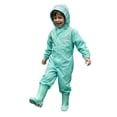 thumbnail image 2 of shoper Toddler Kids Rain Suit for Boys Girls One Piece Raincoat Hoodie Waterproof Coverall Lightweight Rain Jacket 2-13 Years, 2 of 4