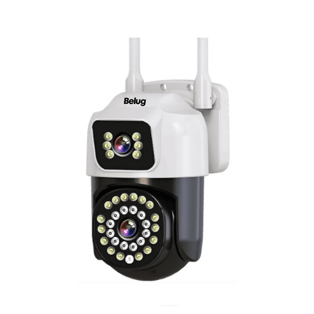 Cámara De Seguridad Wifi Ip66 Exterior Cámara Vigilancia 360° Ptz 8mp Belug Blanco, Negro