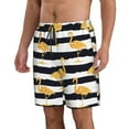 thumbnail image 2 of Salouo Gold Flamingo Pattern Swim Trunks for Men,Men's Hawaiian Bathing Suit Swimsuits Quick Dry Swimming Board Shorts Beach Shorts with Pockets-Small, 2 of 6