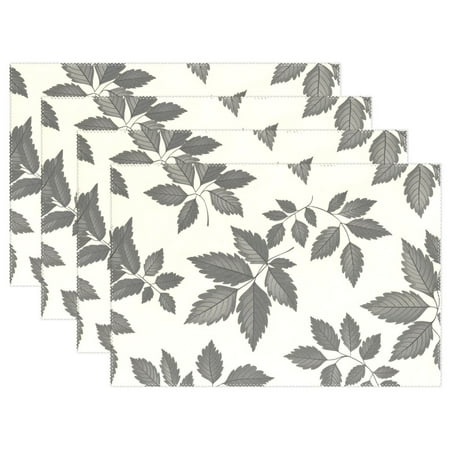 

Ryvnso Placemats Set of 4 Vintage Leaves Dining Mats Heat-Resistant Non-Slip Washable Table Mat