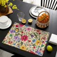 thumbnail image 4 of Pioneer Flower Floral Print Pattern Summer Placemats Table Placemats Set Of 4-Linen Kitchen Washable Placemats Table Mats 12x18 Inch Non-Slip Heat Resistant, 4 of 6