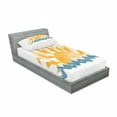 thumbnail image 3 of Ambesonne Modern Fitted Sheet & Pillow Sham Set, Sun Theme Warm Colors Beams, Queen, Yellow Blue, 3 of 3